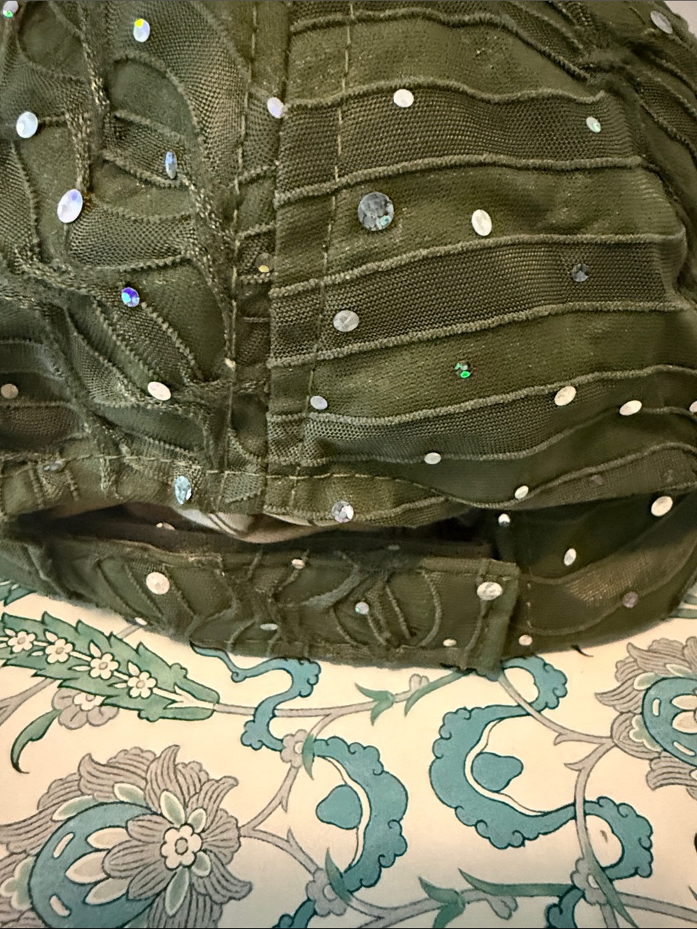 Army Green Sparkly Baseball Cap - Picture 2 of 5